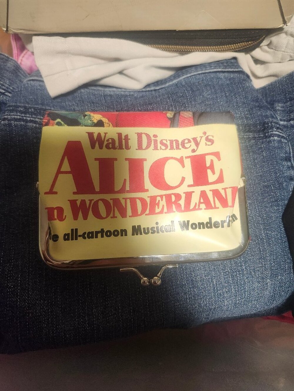 Vintage Disney Alice in Wonderland Kiss-Lock Coin Purse Clutch | Mint Condition